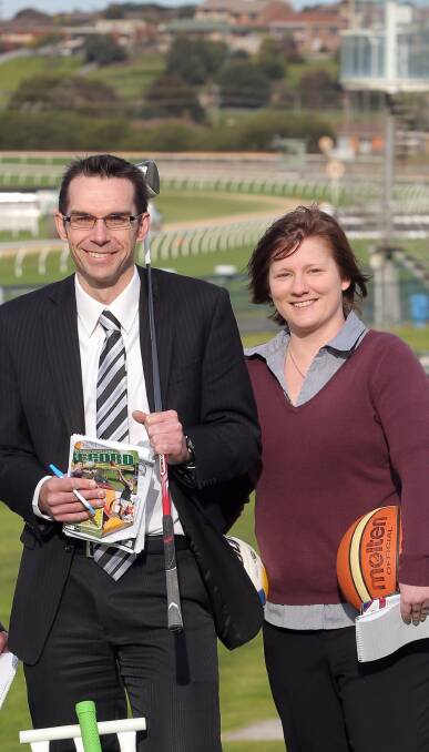 Journalists Greg Best and Justine McCullagh-Beasy, who won sports reporting awards on the weekend. 