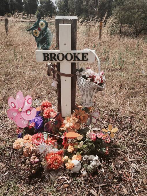 The roadside memorial to Brooke Richardson.