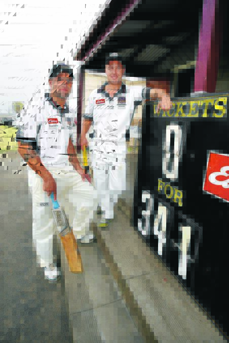Good for the average: Karl Turner (left) scored 200 and Alastair Templeton 111 in an unbeaten opening stand of 341 against Nirranda in their WDCA match at Davidson Oval on Saturday.