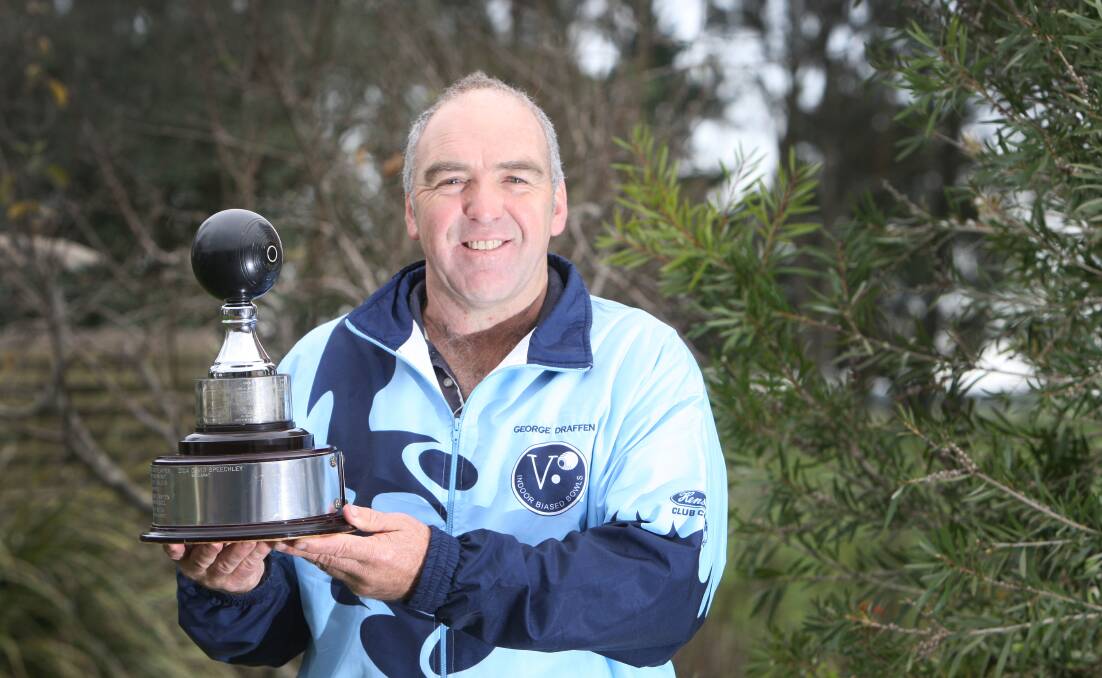 George Draffen won his second Victorian Indoor Bias Bowls Association men’s singles title at West Sunshine on Saturday.     