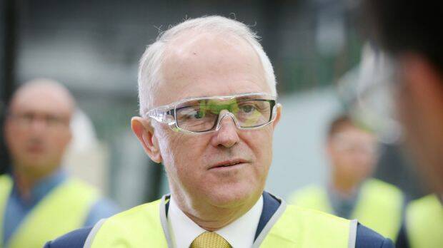 Prime Minister Malcolm Turnbull visited the CSR Viridian glass facility in Canberra on Monday 23 October 2017. Fedpol. Photo: Andrew Meares Photo: Andrew Meares
