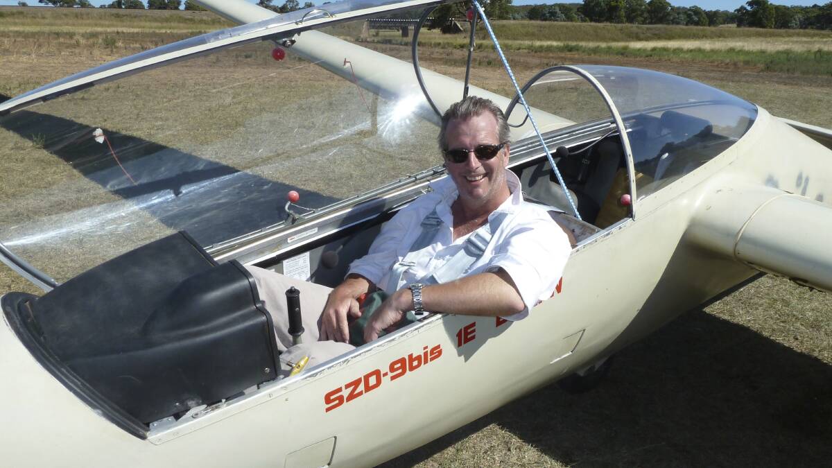 MISSED: The late Andrew Ahern, pictured at the Carrick airfield in about 2012. This was not the glider in which he died in April, 2013. 
Photo courtesy of Ahern family.
