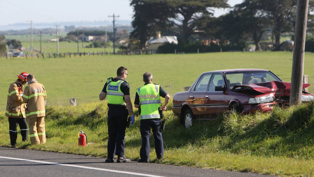 A man aged in his 80s received a head injury in this single vehicle accident at Tower Hill on Wednesday afternoon.