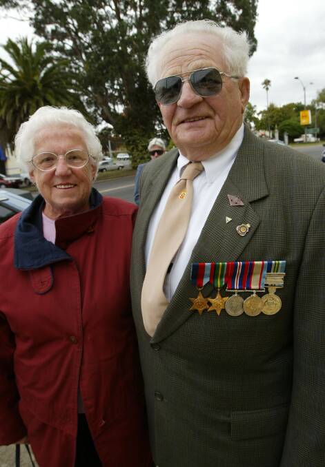 Trevor and Mary Phillips on ANZAC Day in Hamilton