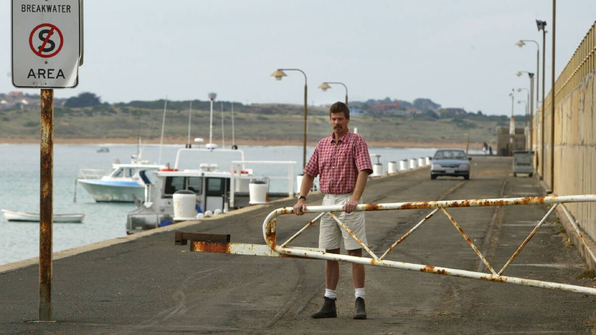 City council engineer Don Allen warned cars to stay off the breakwater.