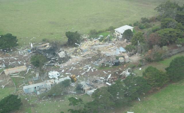 An aerial view of the devastating scene in Derrinallum. Picture: SUPPLIED