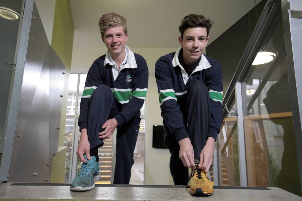 Jay Rantall, 13, and Seb Good, 13, finished first and third respectively in the School Sports Victoria cross-country. 140724RG10 Picture: ROB GUNSTONE