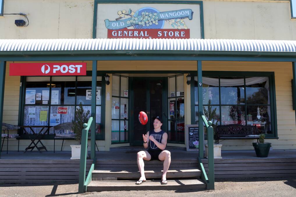 Tom Templeton relaxes on the steps of his family’s Wangoom store.  Picture: LEANNE PICKETT