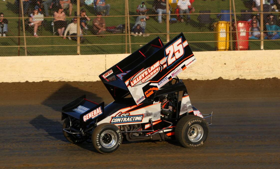 Sprintcar driver Jack Lee is ready to open the throttle on the tough US speedway circuit. 