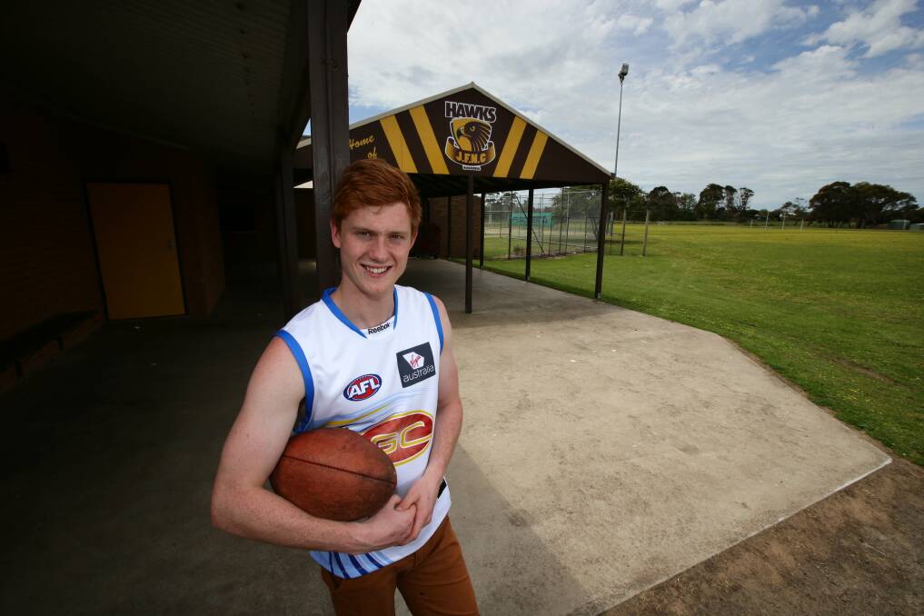 Louis Herbert’s football career has entered another phase  after being upgraded from the rookie list by Gold Coast Suns. He started juniors with the Hawks, progressed to South Warrnambool and North Ballarat Rebels before being drafted. 131127DW34 
Picture: DAMIAN WHITE