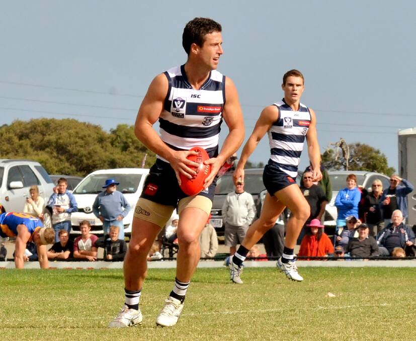 Former Koroit footballer Dom Gleeson in action with Geelong. Picture: Arj Giese