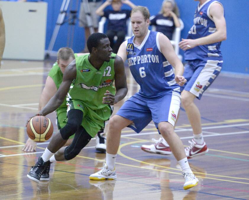 Grieving Warrnambool Seahawks import Alex Starling in best-on-court form against Shepparton. Picture: Shepparton News