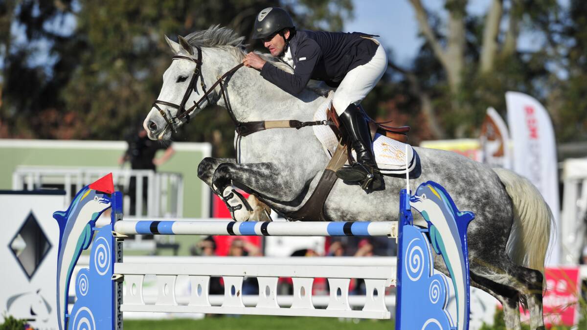 Tim Clarke clears a jump during the final round of the Australian Showjumping Championship grand prix at Werribee in September. Picture: Stephen Harman