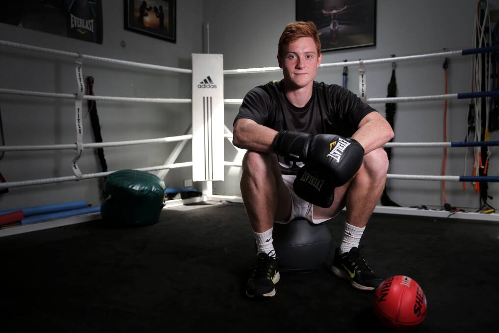 Gold Coast Suns rookie Louis Herbert is using boxing sessions in Warrnambool to prepare for his second AFL season. 141021RG31 Picture: ROB GUNSTONE