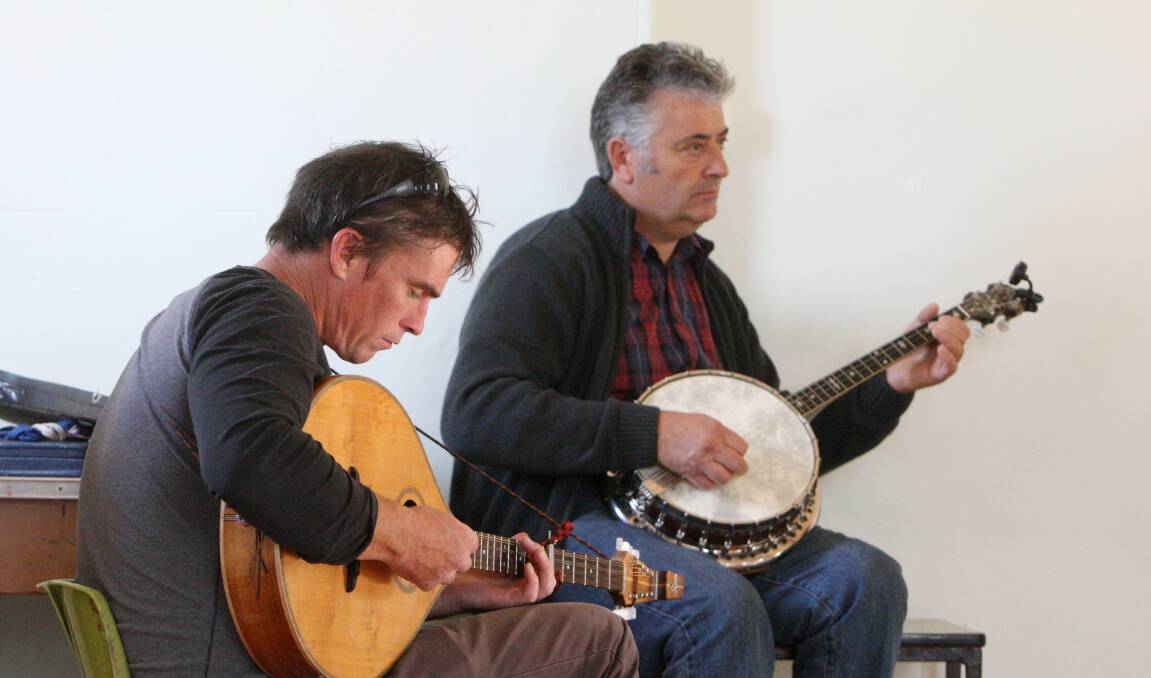 Irishman Martin Ruane from Mayo and Leamon Chambers from Koroit helped get the Koroit Irish Festival off to a melodic start yesterday with a session at the town’s scout hall. 