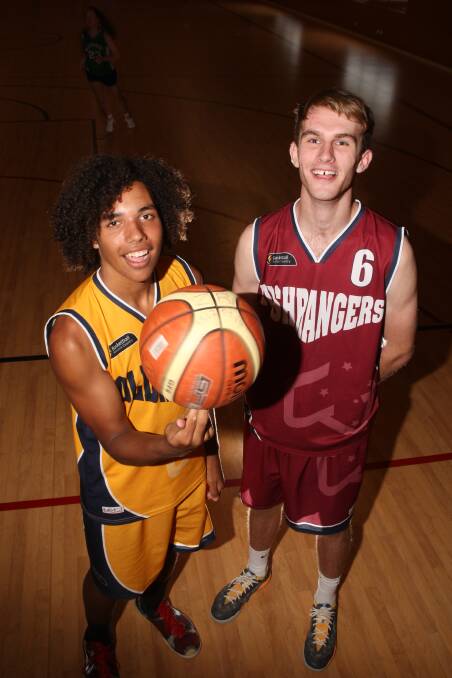 Warrnambool basketballers Tanna Blackney-Noter (left) and Oliver Bidmade have been selected for the Victoria Country under 18 basketball team. 150121AS33 Picture: AARON SAWALL