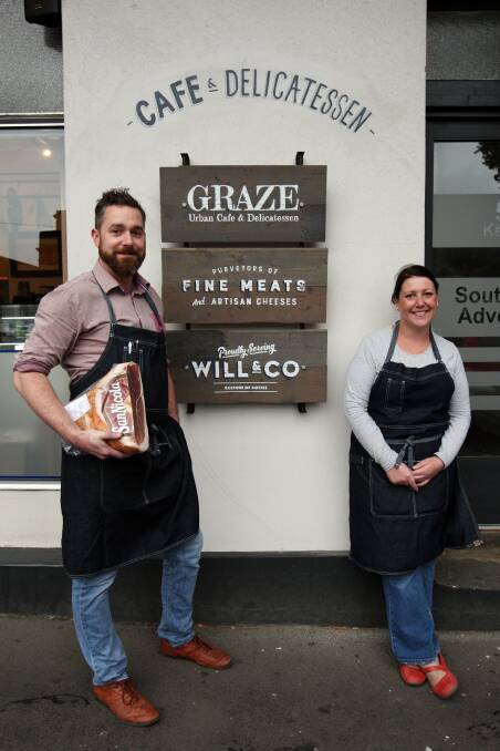 Graze Urban Cafe & Deli owners Paul Riley and Moira Aberline.  150520LP57 Picture: LEANNE PICKETT