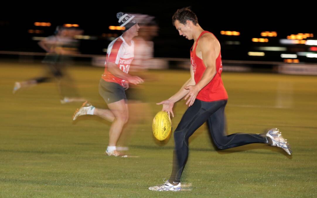 Dennington’s Jordan Scott strides out at interleague training before turning his focus to club commitments this weekend. 