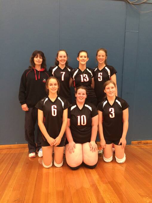 South West Pirates U17 (back, from left) Cheryl Hilliam, Madeline O’Donnell, Rachelle Casley and Lauren Keeley; (front) Chelsea Hunt, Kayla Atkinson and Izzy Rix.