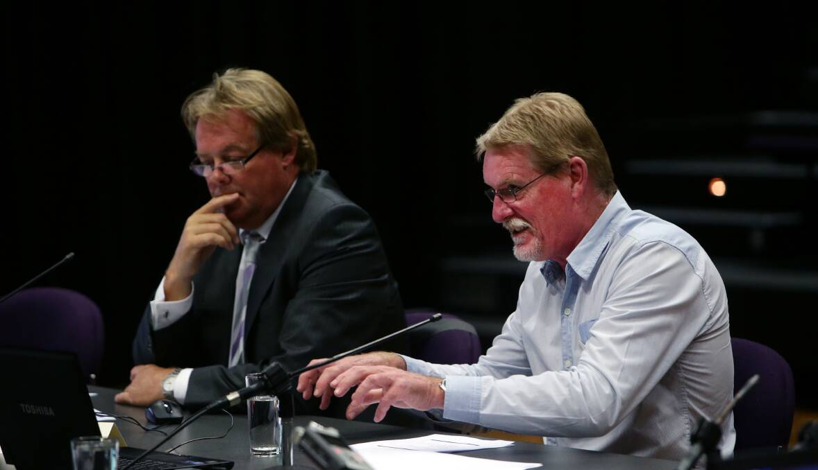 Brophy representatives Francis Broekman (left) and Peter Flanagan at the inquiry.