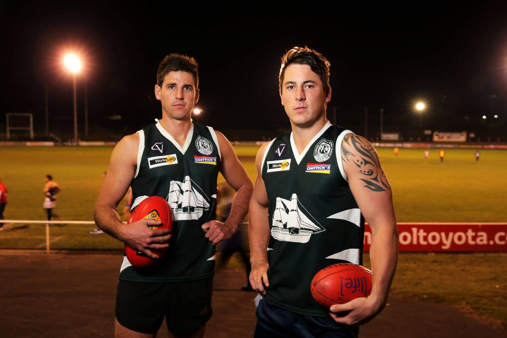 HFNL onfield leaders Tom Batten (left) and Sam Cowling after being appointed vice-captain and captain respectively last night. 150519RG15 Picture: ROB GUNSTONE