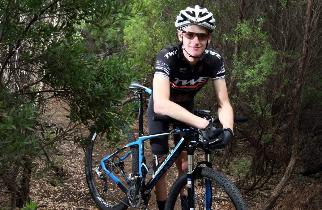 Harrison Ernst, 18, is celebrating his 50km Forrest Odyssey mountain bike race win on the weekend. 