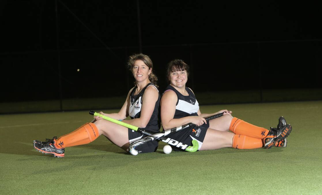 I’ve got your back: Kyme Rowe (left) and Therese Burke have been chosen to represent Victoria at the Hockey Australia women’s masters championships in Darwin, alongside another Warrnambool District Hockey Association player Anna Dyson. 140702VH37 Picture: VICKY HUGHSON
