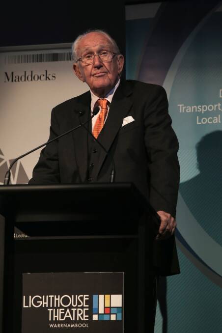Former prime minister Malcolm Fraser speaks at last week’s conference.140718RG19