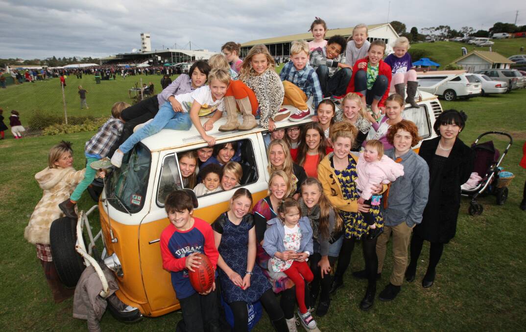 Lenny O’Brien’s Volkswagen Kombi was crammed with fun, family and friends at the May Racing Carnival.  