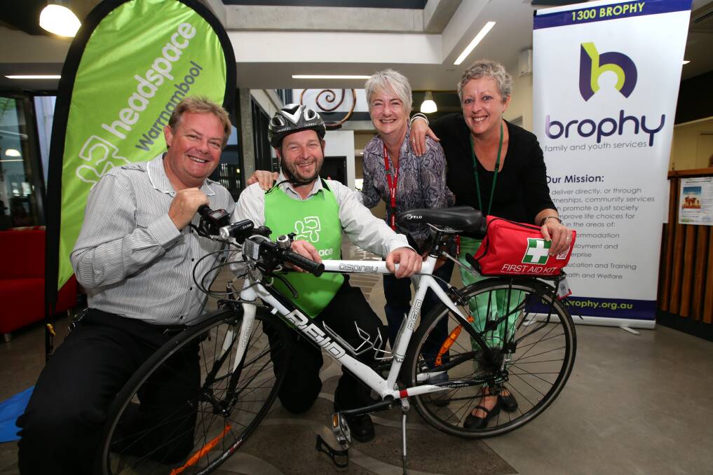 Let’s roll: Brophy CEO Francis Broekman (left), IT co-ordinator Axel Goddyn, headpace regional manager Anne Waters and headspace awareness and engagement co-ordinator Karen Walsh.