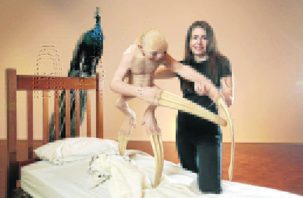 Artist Patricia Piccinini installs her work The Welcome Guest at the Warrnambool Art Gallery ahead of her highly anticipated exhibition. 
