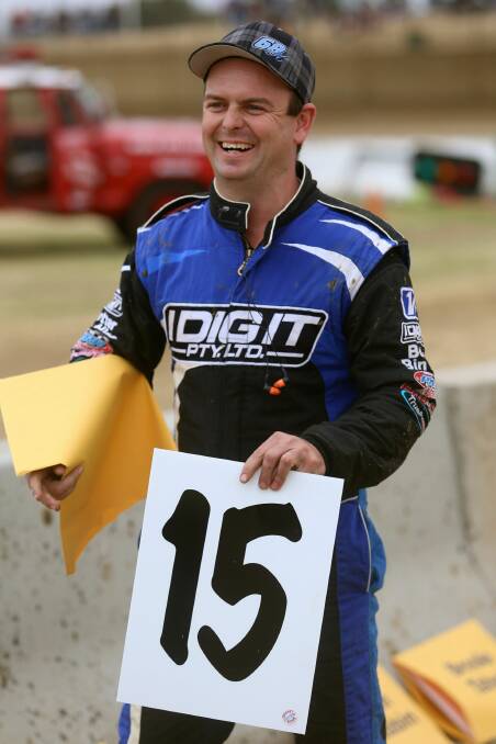 Brett Milburn knows how to keep smiling on and off the track. Picture: Daniel Beard, SprintcarZone