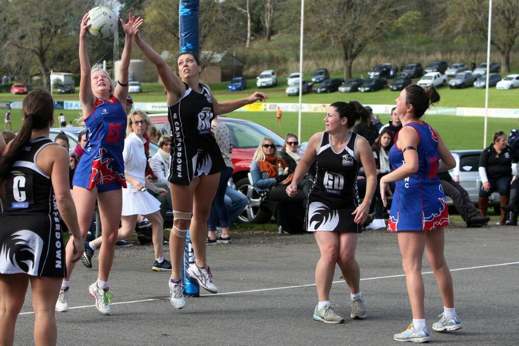 Camperdown goal keeper Emma Wright (middle) is expected to make a welcome return for the Magpies this weekend. 
130608LP47 Picture: Leanne Pickett