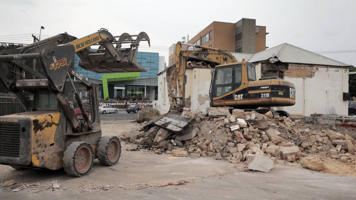 The South West Healthcare dental clinic is demolished to clear the site for the future home of a cancer centre. 