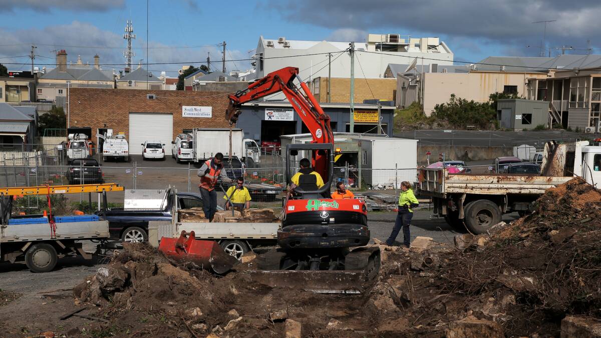 Work is under way to redevelop an unsealed car parking area on Grace Avenue, between Koroit and Lava streets, which will create 75 sealed spaces. 140916RG14 Picture: ROB GUNSTONE