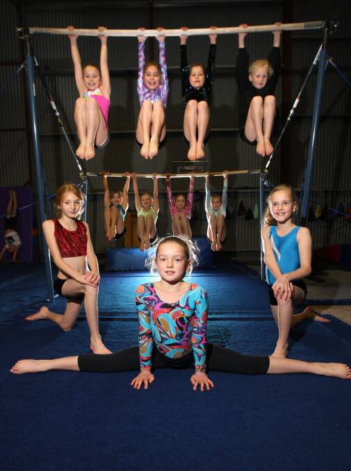 Among those getting into the swing of competition will be (front row from left) Scarlett Westhorpe, 9, Carla Van Zyl, 8, and Chloe McKenzie, 9. 
140714AS24 Picture: AARON SAWALL