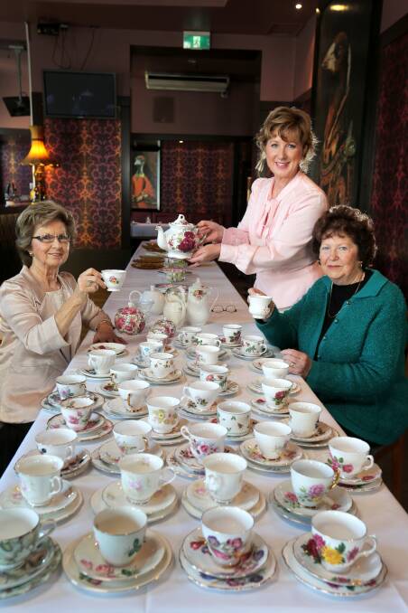 Kate Dwyer (left), nightclub owner Susie Porter and Joan Porter will be enjoying an nice cup of tea in the elegant surroundings of the Gallery Nightclub during its Biggest Morning Tea fund-raiser this morning. 150527RG06 Picture: ROB GUNSTONE
