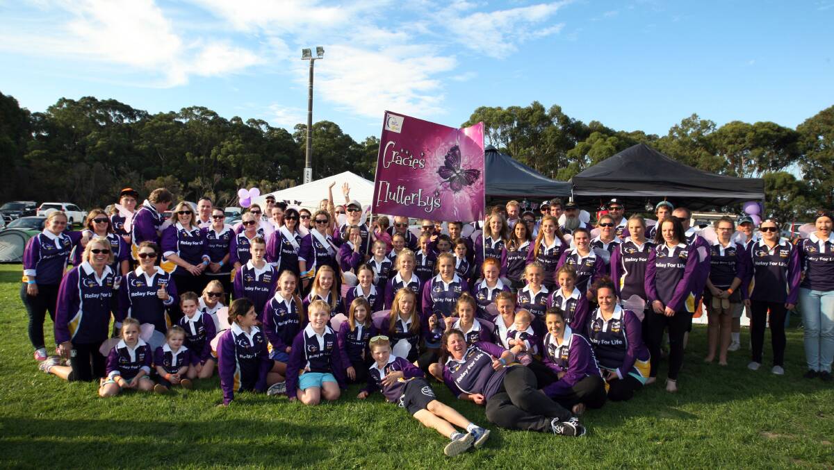 Gracie’s Flutterbys team, which won the Spirit of Relay award, walked in memory of 13-year-old Grace Howard.