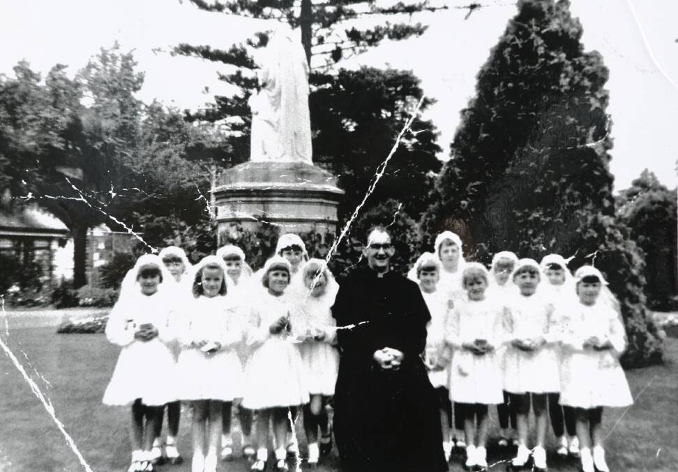 Paedophile priest Gerald Ridsdale pictured at the old Nazareth House girls’ home in Ballarat in 1963. Picture: EDDIE JIM