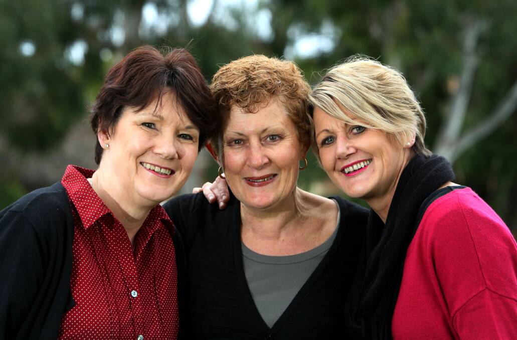 Deb Johnstone (left), Gill Wheaton and Julie Small are all having their heads shaved tomorrow night as part of a fund-raiser for the Leila Rose Foundation.
140618LP20 Picture: LEANNE PICKETT
