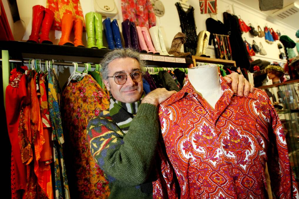 Paul Sheedy, from Long Gone Antiques & Collectables in Warrnambool, with a selection of vintage clothing on sale.  140717LP03 Picture: LEANNE PICKETT