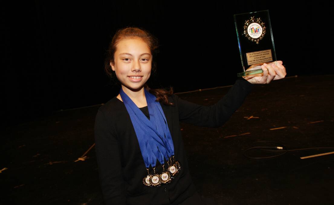 Warrnambool College year 8 student Tiffany Tracey has won swag of awards at in the speech and drama section of the Warrnambool Eisteddfod.     
150529AM22   Picture: ANGELA MILNE