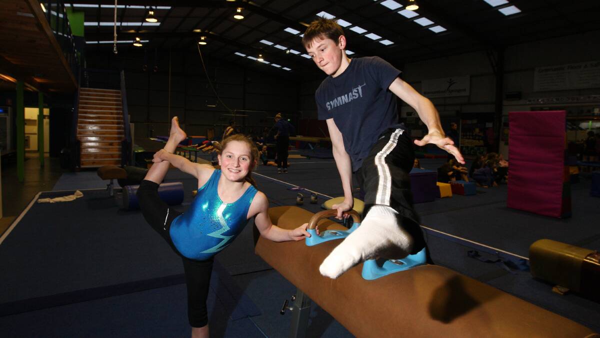 Alana Johnson, 15, and her brother Isaac, 17, will compete in the Warrnambool Springers Invitational gymnastics tournament this weekend.  140714AS23 Picture: AARON SAWALL