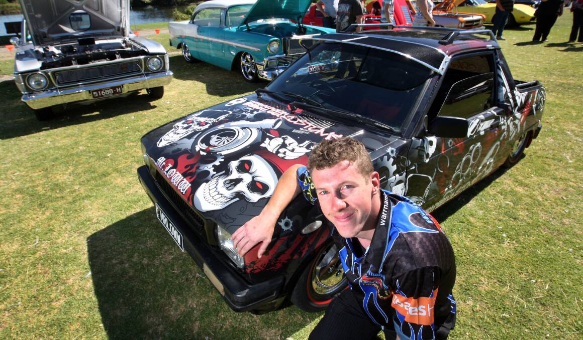 Andrew Serra shows off his 1986 Suzuki Mighty Boy at Warrnambool & District Drag Racing Association’s show and shine yesterday at Lake Pertobe. 141228LP01 Picture: LEANNE PICKETT