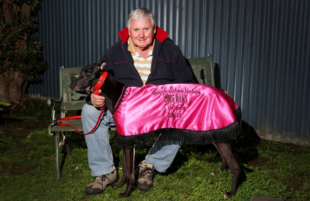 Trainer Ray Drew with his Healesville Oaks winner, Kirabilli Rosie. 150526AS10 Picture: AARON SAWALL