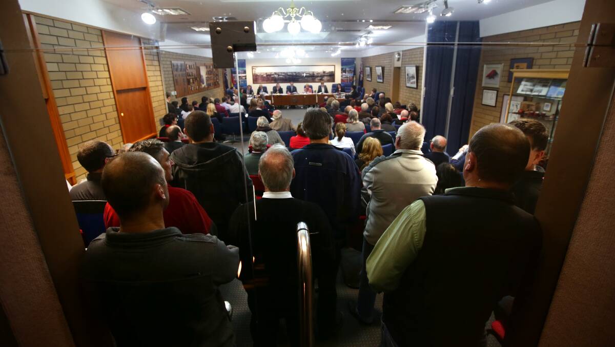 The public gallery was overflowing at last night’s city council meeting with concerns over the proposed business levy. 140721DW45 Picture: DAMIAN WHITE