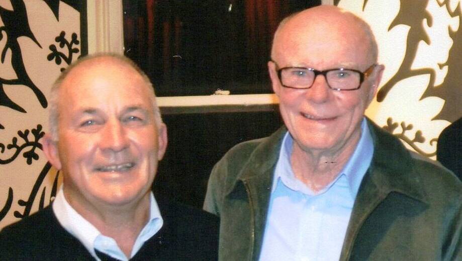 Former Melbourne rover Dr Paul Callery (left) with author Kevin Reed.