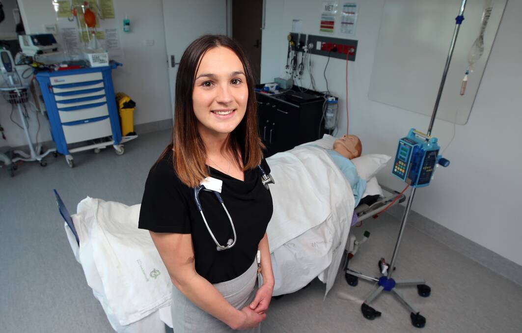 Deakin University Warrnambool medical student and aspiring orthopaedic surgeon Odette Rodda, 26, has been selected to attend a national workshop in Adelaide in December. 140826DW45 Picture: DAMIAN WHITE
