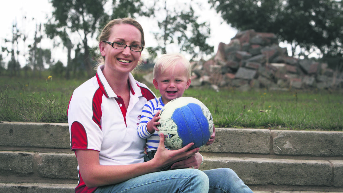 Sara Morrison, with son Beau, 13 months, is back in the fold at Dennington after a five-year break.