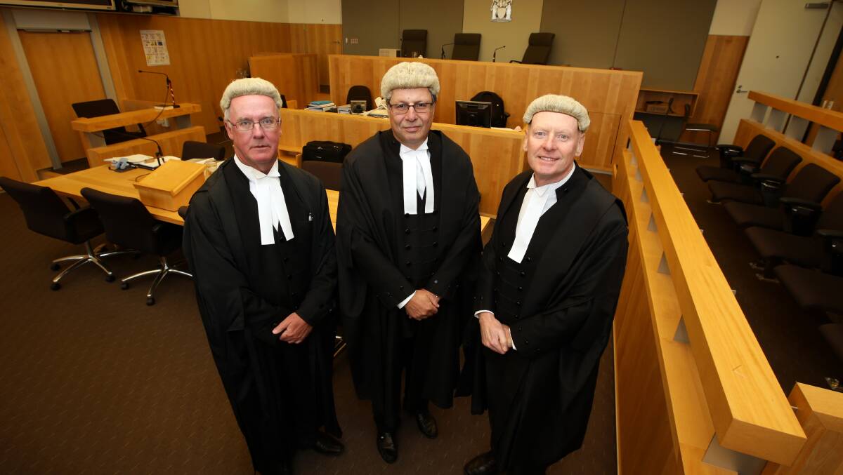 Supreme Court of Victoria’s Court of Appeal judges (from left) David Beach, Mark Weinberg and Simon Whelan are sitting in Warrnambool this week.140721DW10 Picture: DAMIAN WHITE